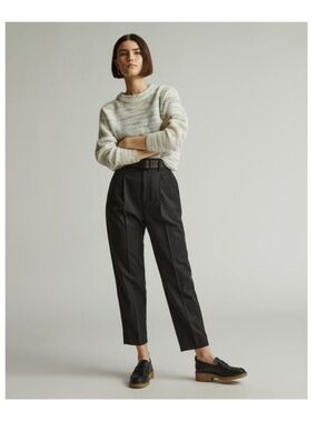 Everlane Women's The Tencel Way High Taper Pant Size 8 Black Ankle Pleated